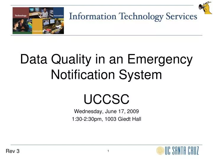 data quality in an emergency notification system