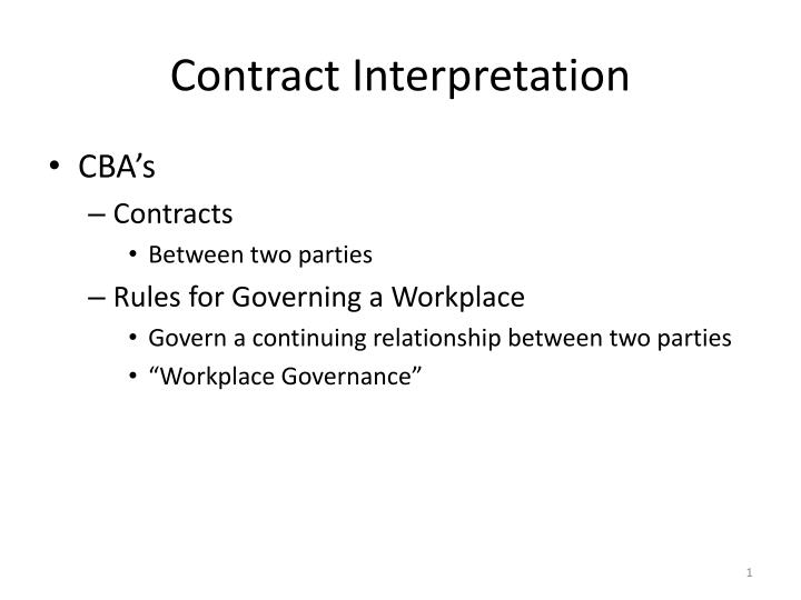 contract interpretation