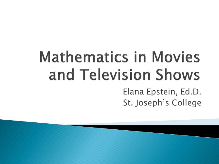 mathematics in movies and television shows