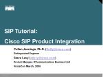 SIP Tutorial: Cisco SIP Product Integration - slide 1
