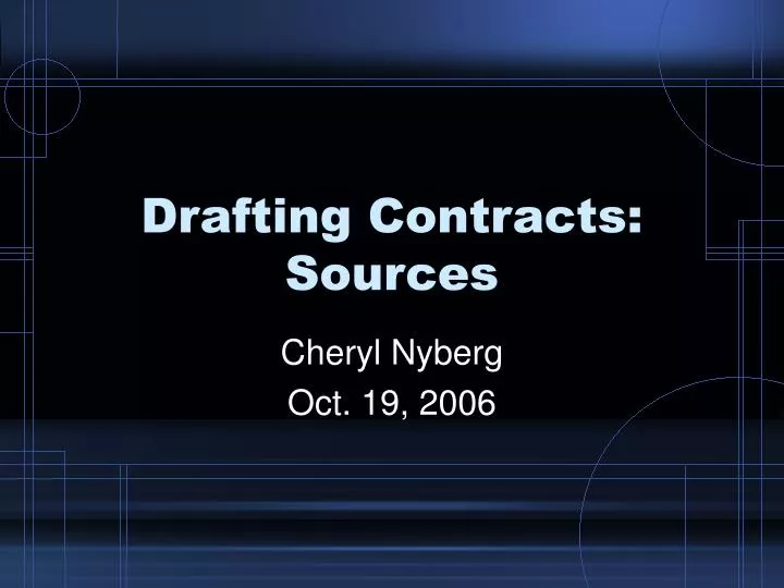 drafting contracts sources