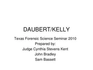 DAUBERT/KELLY