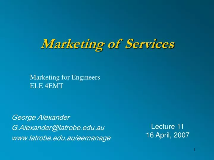 marketing of services