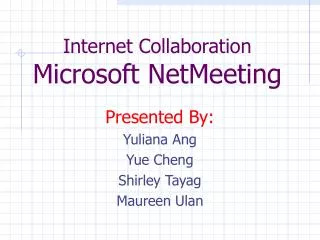Internet Collaboration Microsoft NetMeeting