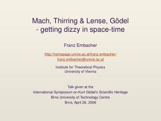 Mach, Thirring &amp; Lense, Gödel - getting dizzy in space-time