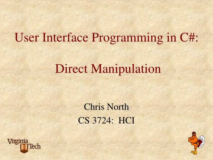 user interface programming in c direct manipulation