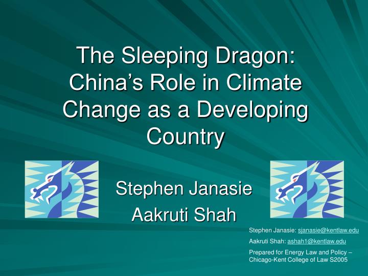the sleeping dragon china s role in climate change as a developing country