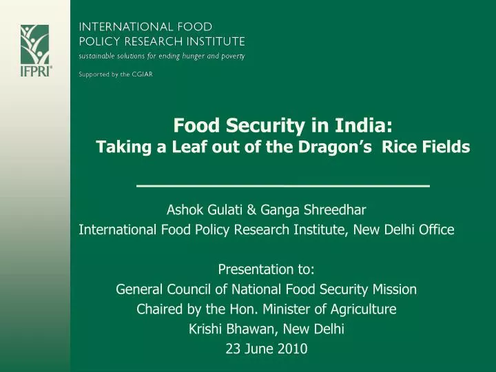 food security in india taking a leaf out of the dragon s rice fields