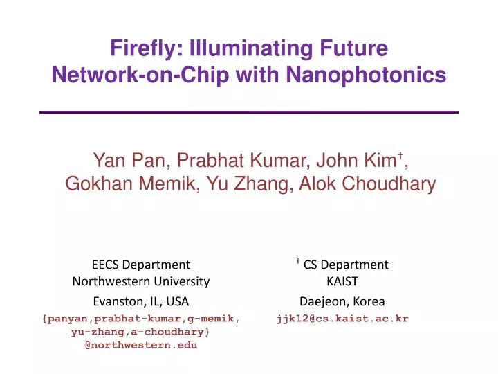 firefly illuminating future network on chip with nanophotonics
