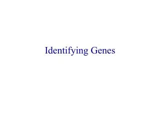 Identifying Genes