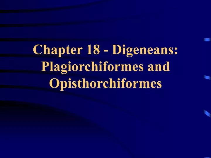 chapter 18 digeneans plagiorchiformes and opisthorchiformes