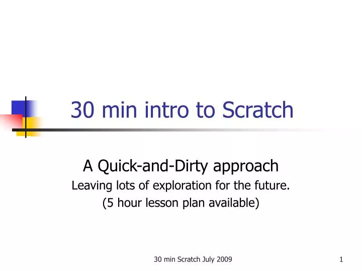 30 min intro to scratch