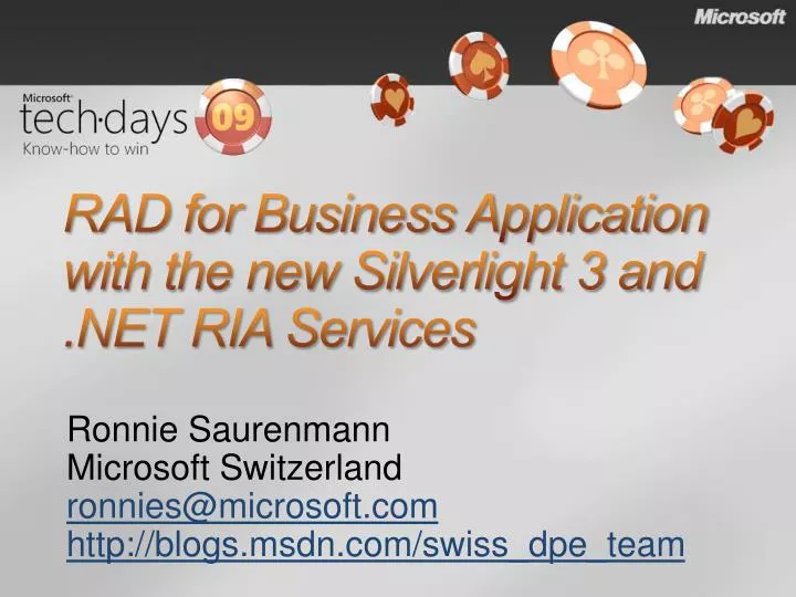 rad for business application with the new silverlight 3 and net ria services