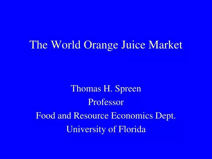 the world orange juice market