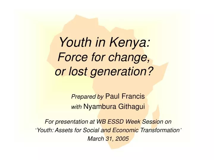 youth in kenya force for change or lost generation