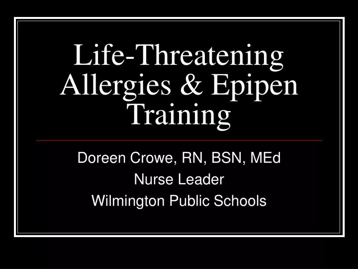 life threatening allergies epipen training