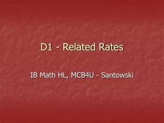 D1 - Related Rates