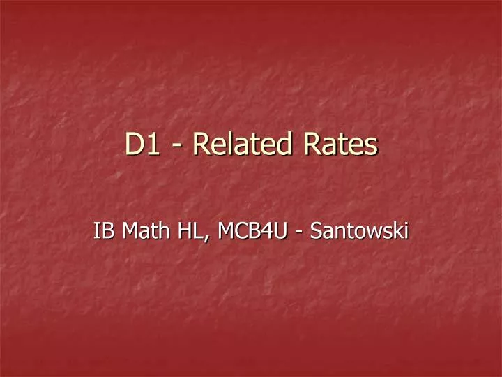 d1 related rates