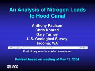 An Analysis of Nitrogen Loads to Hood Canal