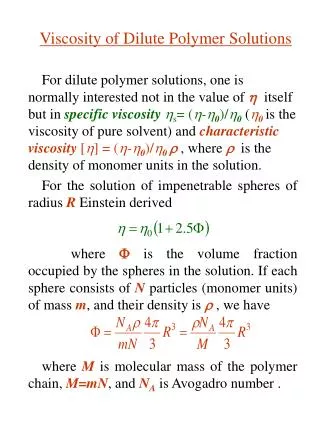 Viscosity of Dilute Polymer Solutions