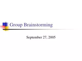 Group Brainstorming