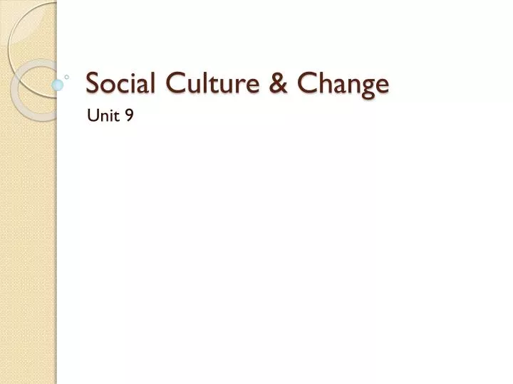 social culture change