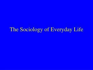 The Sociology of Everyday Life