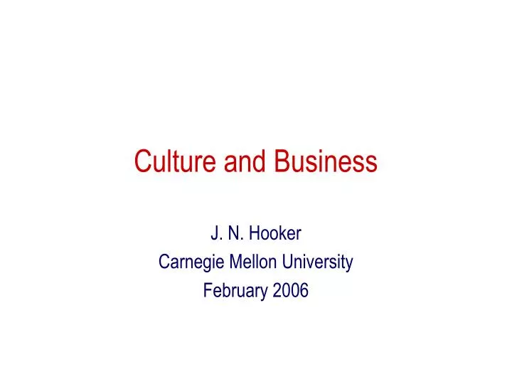 culture and business