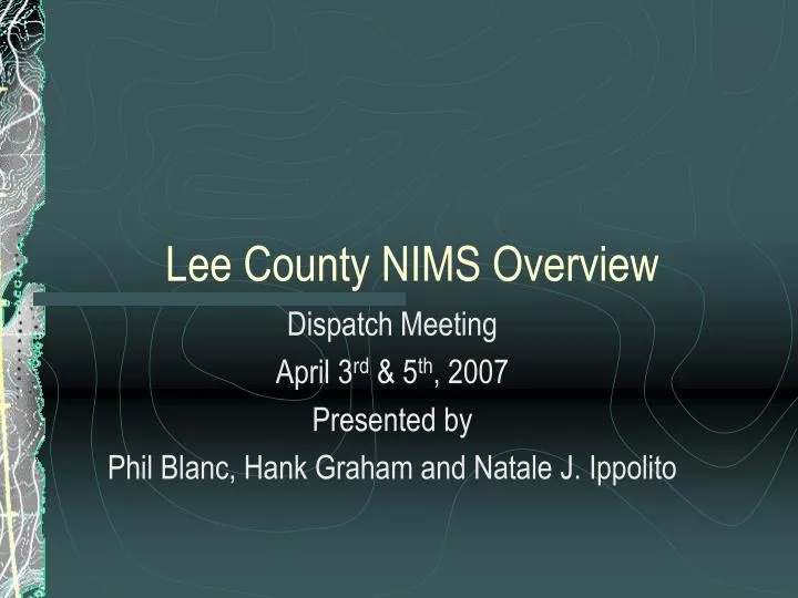 lee county nims overview