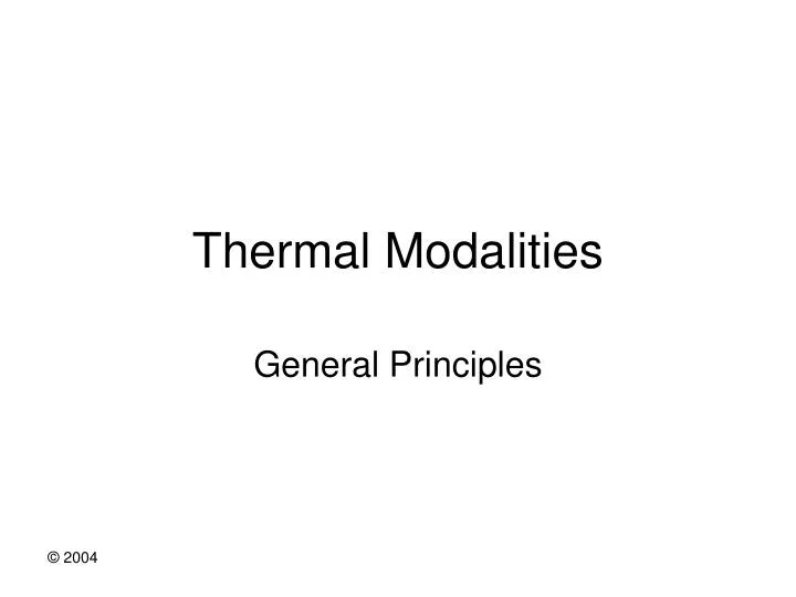 thermal modalities