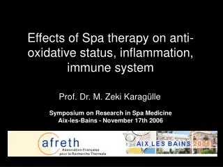 Effects of Spa therapy on anti-oxidative status, inflammation, immune system
