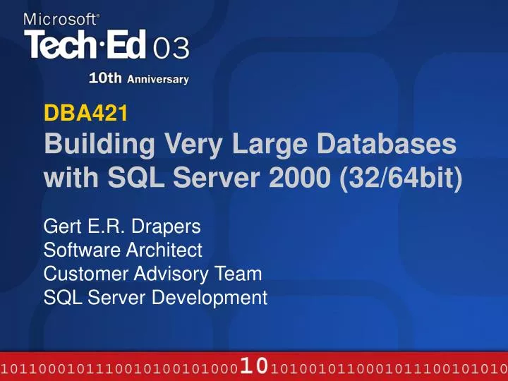 dba421 building very large databases with sql server 2000 32 64bit