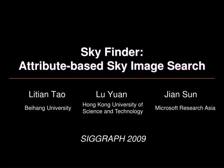 sky finder attribute based sky image search