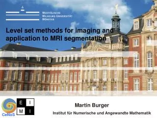 Level set methods for imaging and application to MRI segmentation