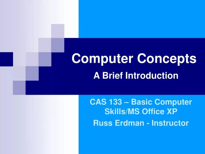 computer concepts a brief introduction