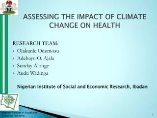 ASSESSING THE IMPACT OF CLIMATE CHANGE ON HEALTH