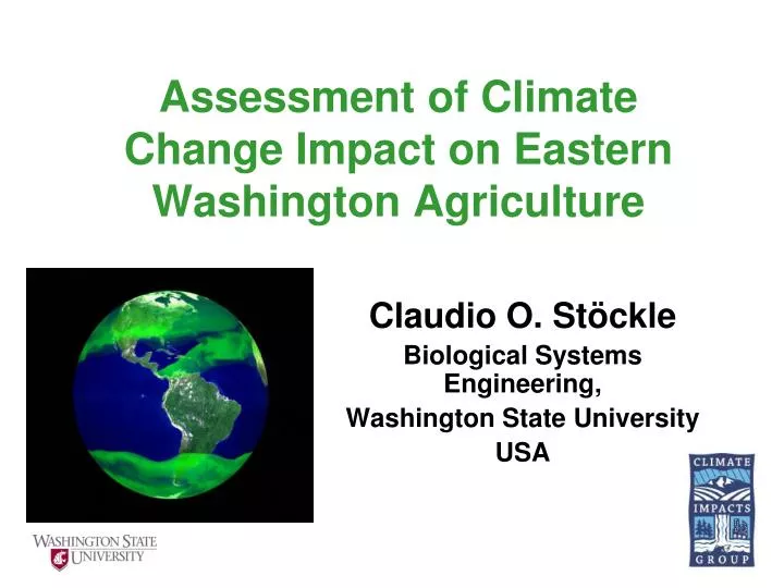 assessment of climate change impact on eastern washington agriculture
