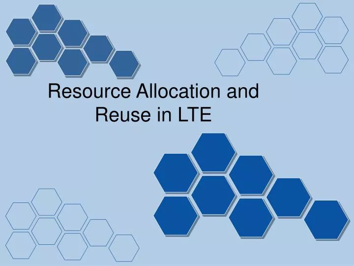 resource allocation and reuse in lte