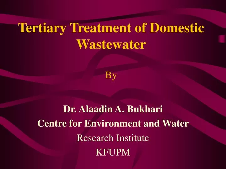 tertiary treatment of domestic wastewater by