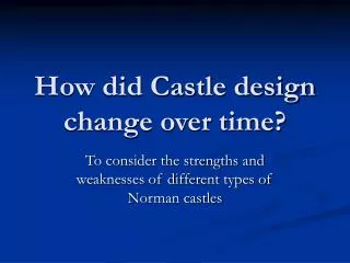 How did Castle design change over time?