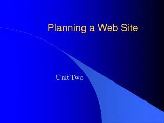 Planning a Web Site