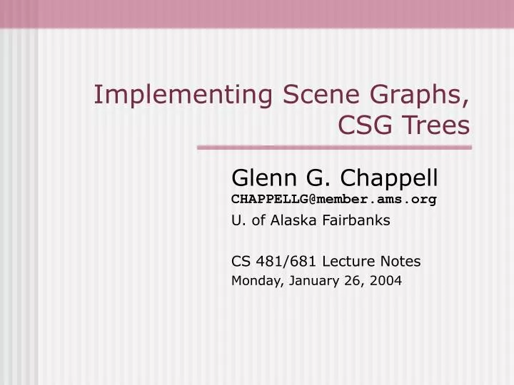 implementing scene graphs csg trees
