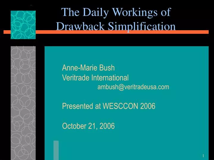 the daily workings of drawback simplification