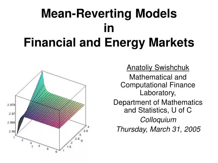 mean reverting models in financial and energy markets