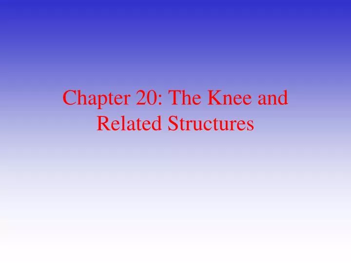 chapter 20 the knee and related structures