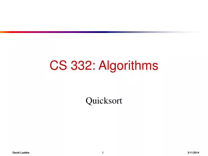 cs 332 algorithms