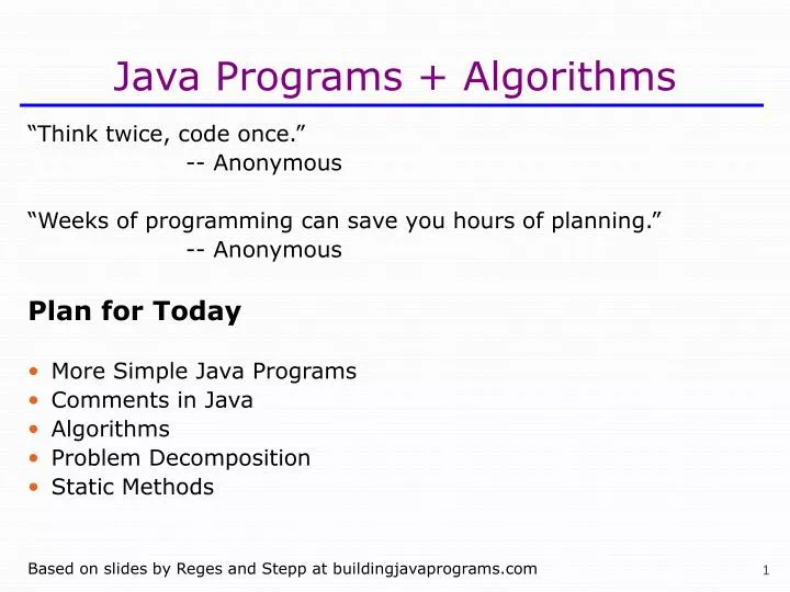java programs algorithms