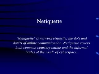 Netiquette