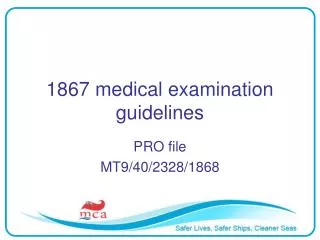1867 medical examination guidelines