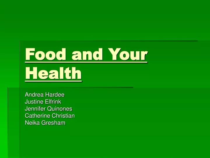 food and your health